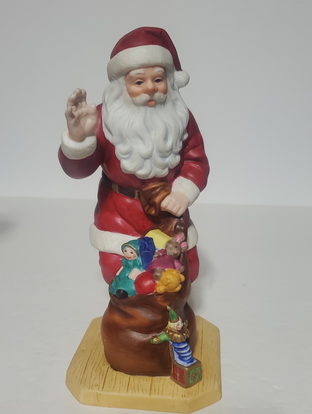 Vtg 1996 Lenox Red and White Santa with Colorful Toy Sack Figurine
